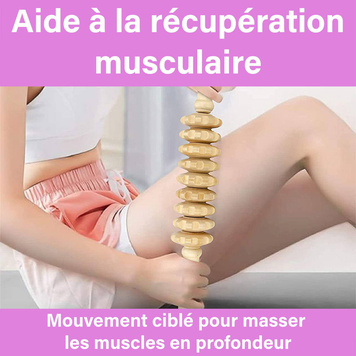 une image qui montre une femme en train d'appliquer le rouleau anti cellulite sur sa peau